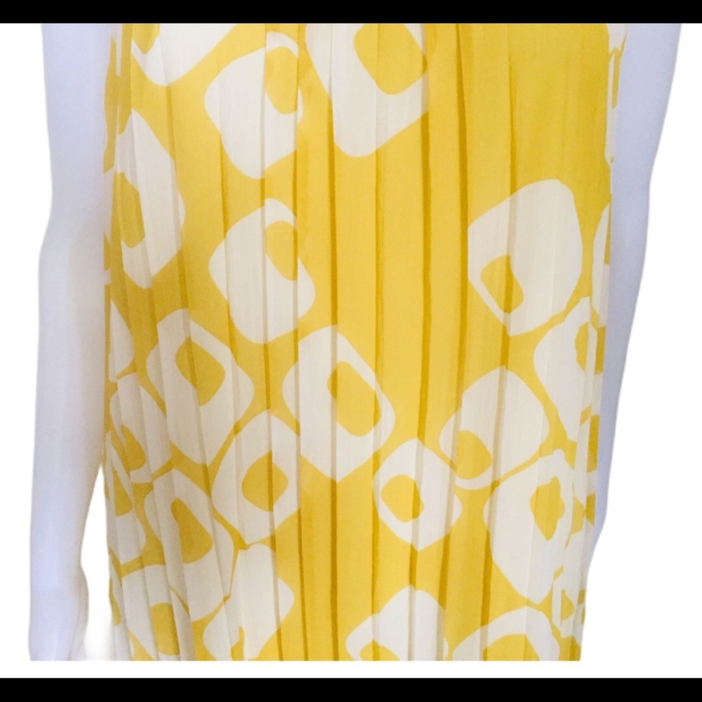 PINK MARTINI Mustard Yellow Swing Mini Dress Sheer Overlay Medium Boho - Picture 7 of 15